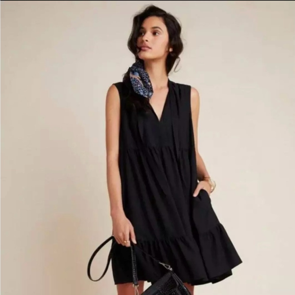 Anthropologie Black Mini Dress